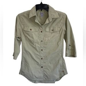 Khaki women’s Carhartt rugged flex Bozeman shirt. Size‎ XS
